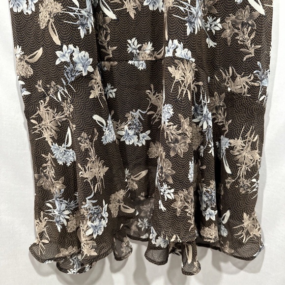 NEW All In Favor‎ [ Medium ] Square Neck Long Sleeve Midi Chiffon Dress - Picture 11 of 16